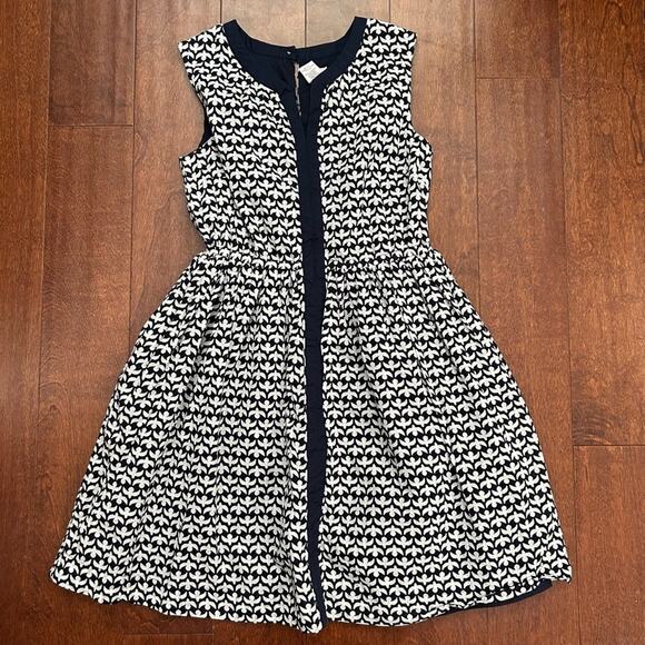Crewcuts Girl’s Bird Print Navy and White Kids Dress, 100% Cotton, Size 14 - Picture 1 of 11
